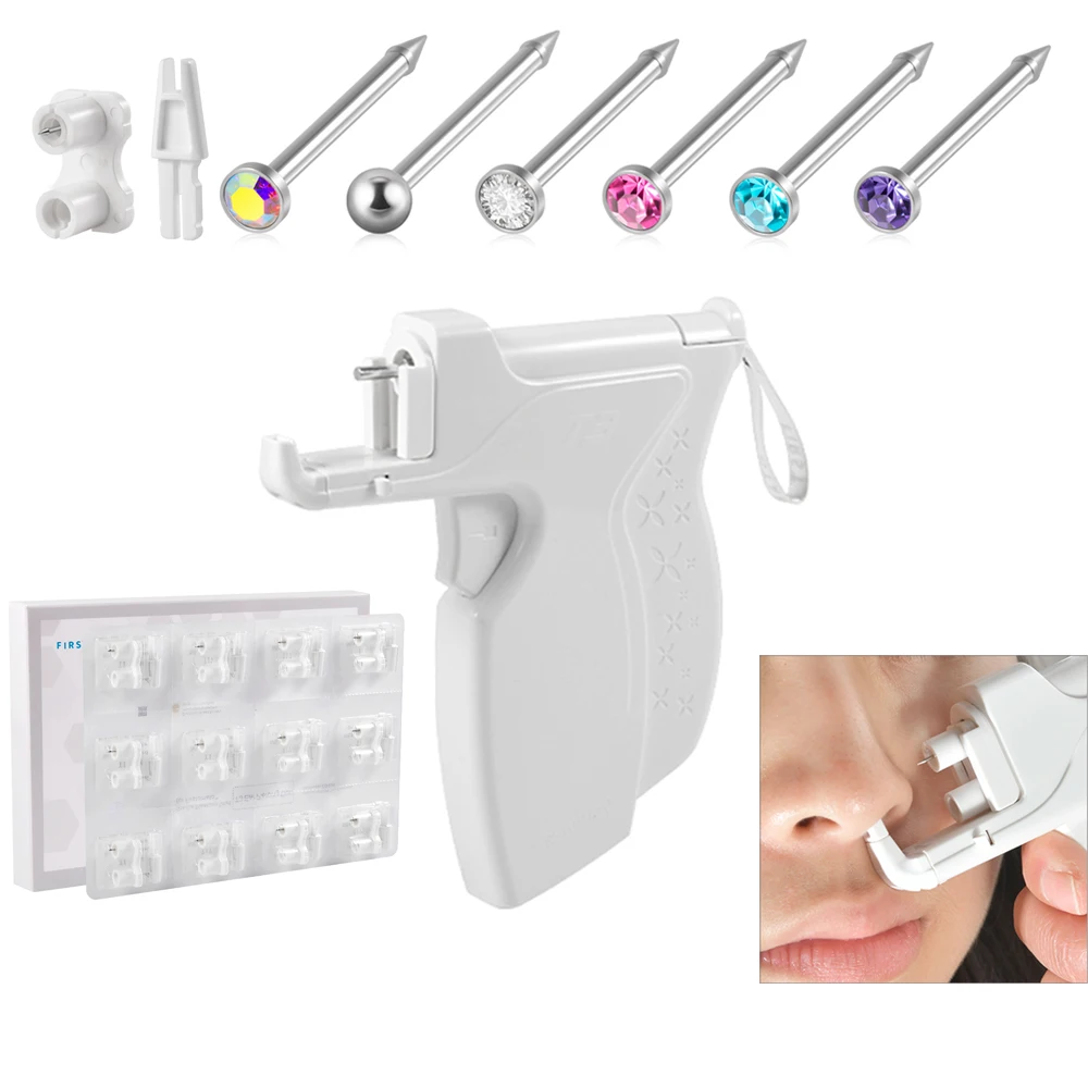 1Set Fashion T3 Professional Nose Piercing Gun Sterile Nose Piercing Device New Design Home Use Nose Piercing Convenient Tool