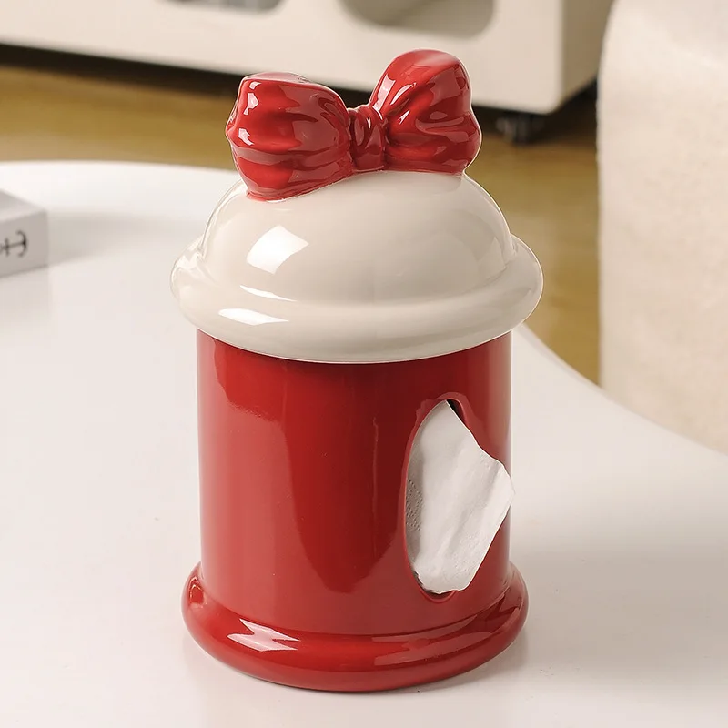 

LTT ceramic tissue box ornament light luxury living room household pumping box creative pumping box