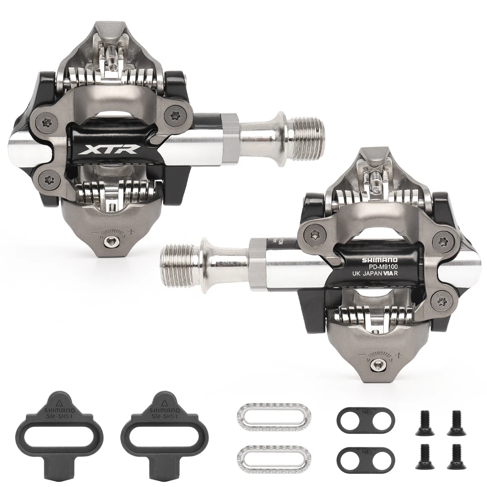 SHIMANO XTR PD M9100 MTB Mountain Bike Pedal Original Self-Locking Pedals With SH51 Cleats Bicycle Part Pedals ﻿