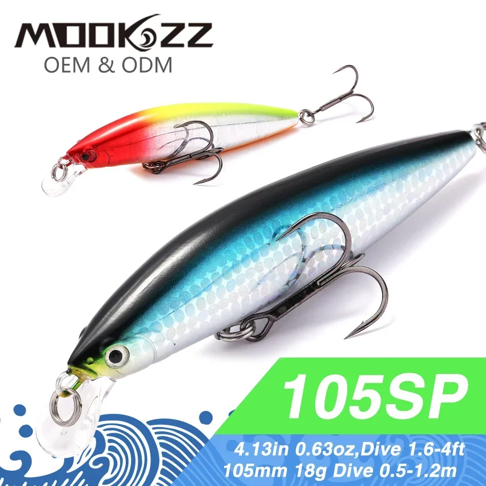 105 mm 18 g MOOKZZ Bester Preis Suspension Minnow RiprizerJerking Köder Angelköder Kunstköder Tackles