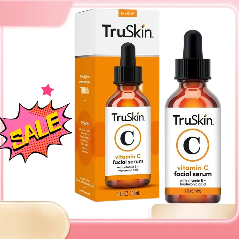 

TruSkin Vitamin C Facial Serum 30ml 60mlwith Vitamin E Hyaluronic Acid Brightening Anti-Aging Serum