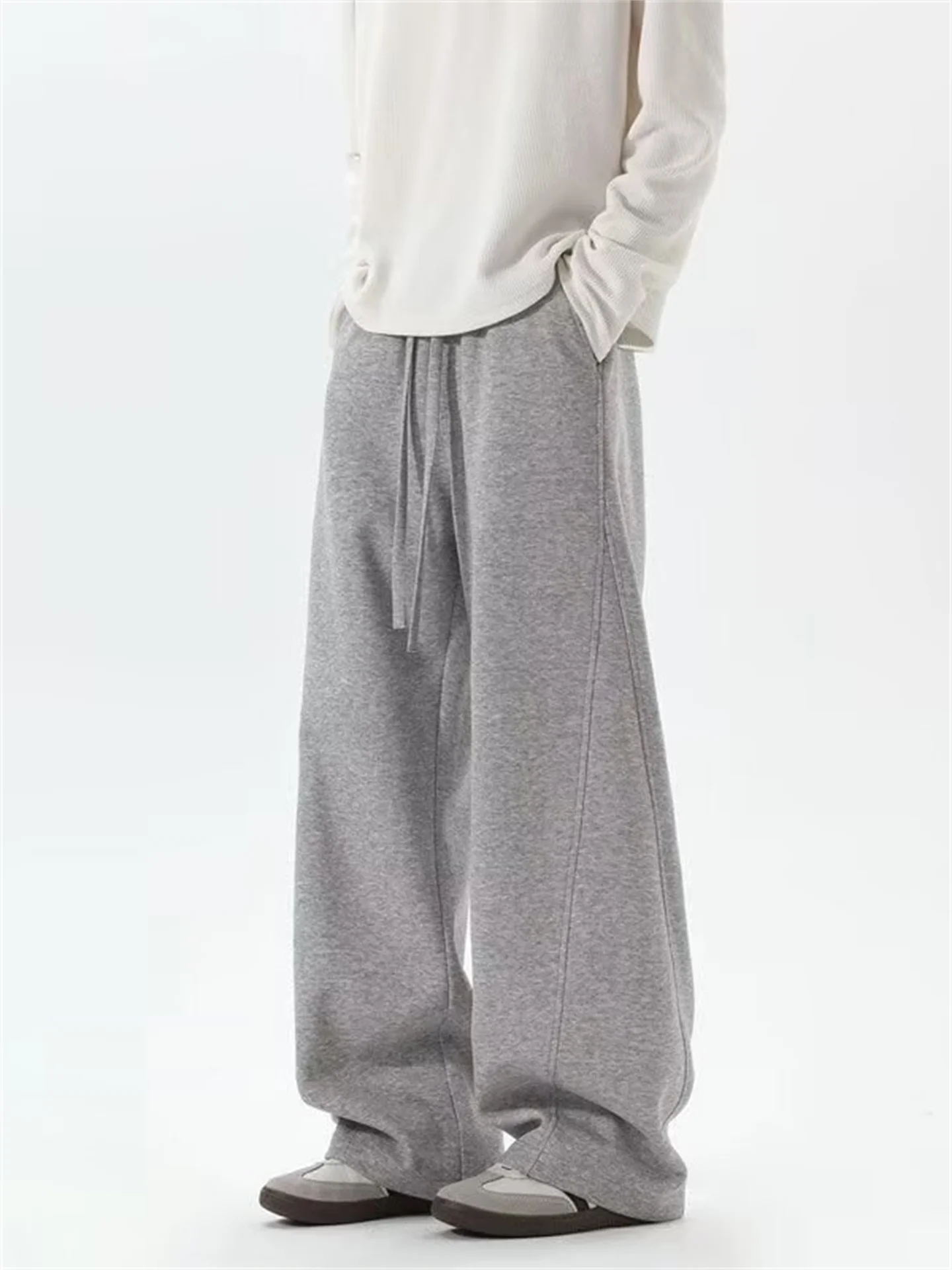 

Мужские утепленные спортивные брюки-джоггеры из плотной ткани с флисовой подкладкой, свободного кроя, в стиле High Street, повседневные, в американском ретро-стиле