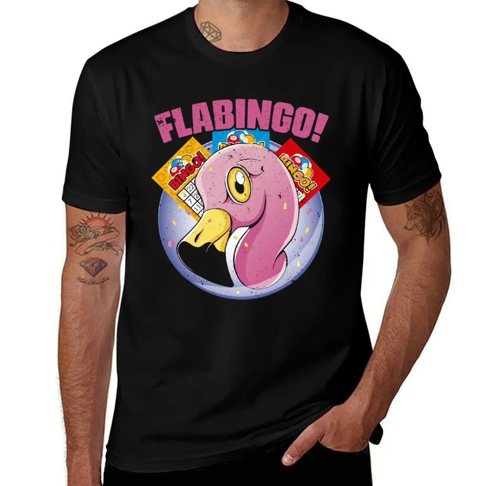 

Vintage Flabingo Flamingo Bingo For Bingo Player Bingo Squad T-Shirt t shirt man cotton T-Shirt