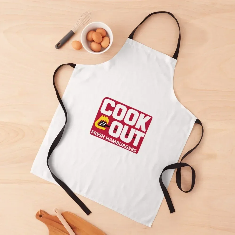 

Cookout Logo Apron Kitchen Special Accessories waterproof for women Custom Chef Uniform Apron