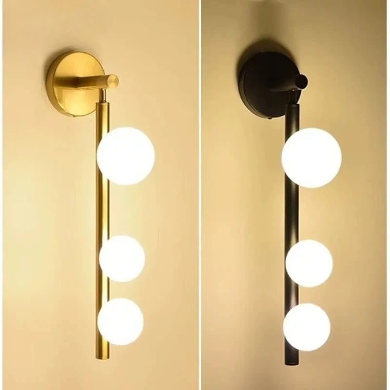 Modern Decorative Wall Sconces Lighting for Corridor Bathroom TV Background Golden Black Metal Wall Mirror Vanity Light G9 Bulb