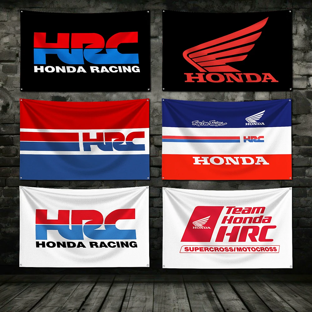 3x5 Ft H-Honda HRC Racing Motorcycles Flag Polyester Digital Printing Banner For Garage or Out door Decoration