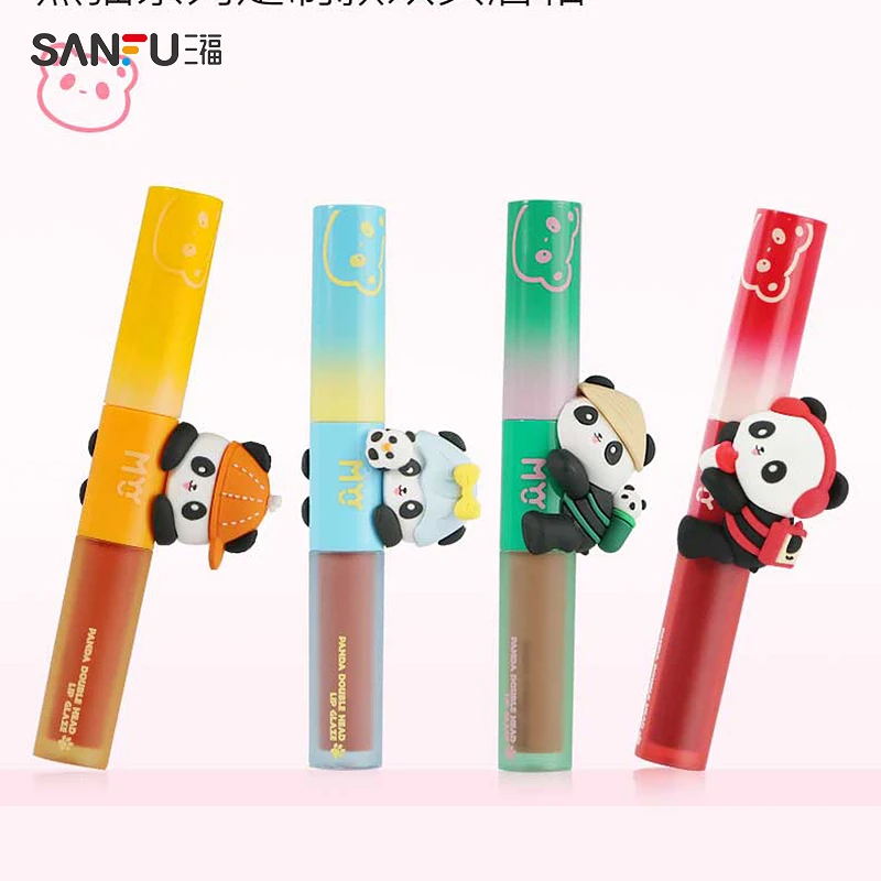 MYY Sanfu Panda Series Long-lasting Color Rendering Double Head Lip Glaze