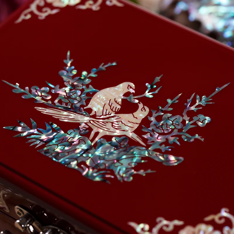 Portagioie vintage per braccialetti, organizer per collane con con conchiglia laccata, elegante custodia per regali, porta ricordi di matrimonio classico