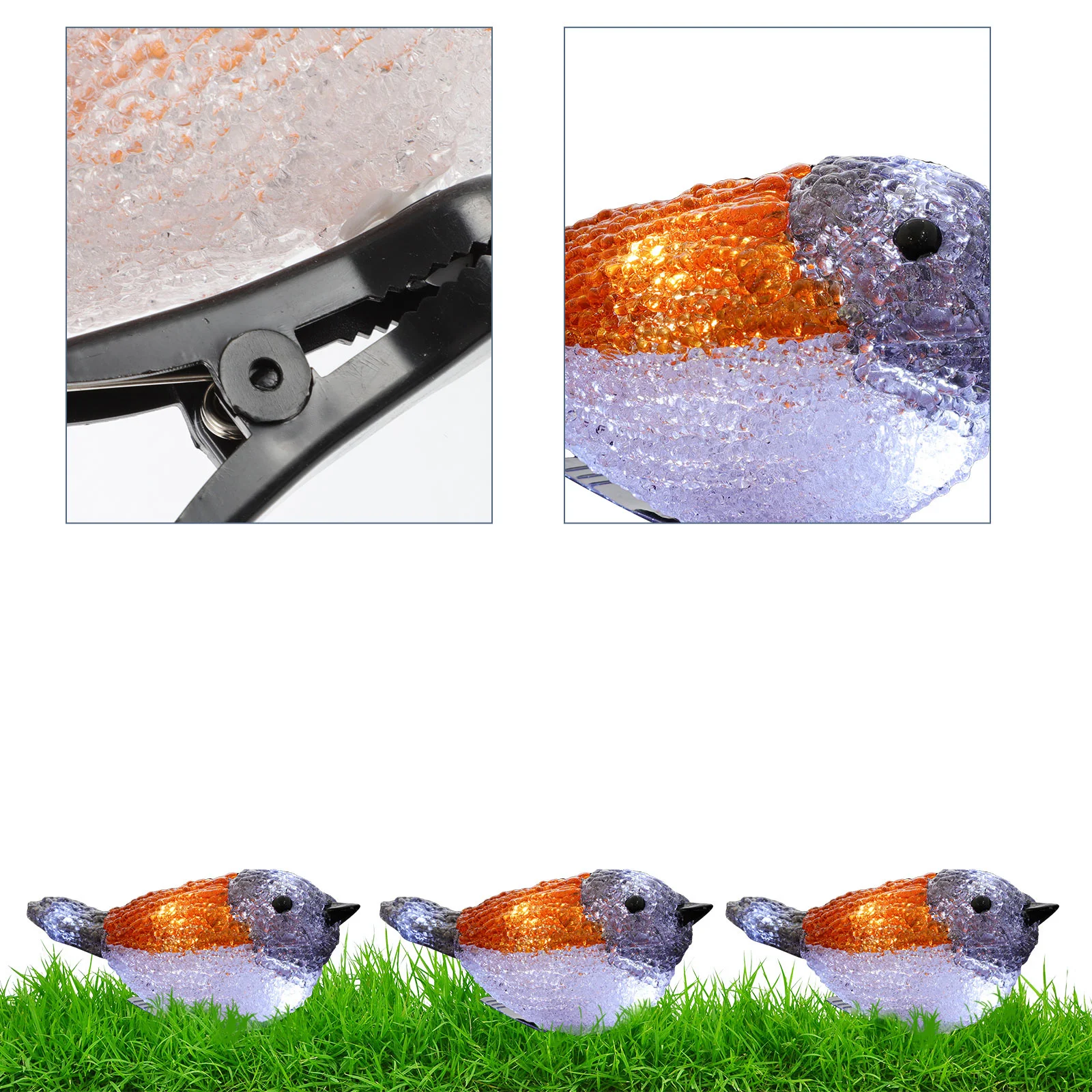 LED Bird String Light Robin Shape Solar Powered Outdoor String Lamp Festival Decoration Garden Balcony Warm