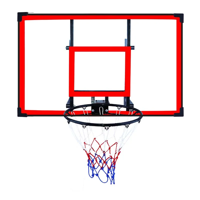 แป้นบาสเก็ตบอลติดผนังโครงเหล็กขนาด 1200*800 มม. พร้อมห่วงบาสเก็ตบอลขนาด 45 ซม.