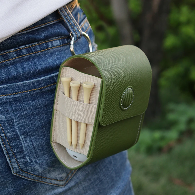 1PC Universal Golf Rangefinder Leather Pouch Laser Rangefinder Belt Waist Pack Golf Ball Storage Bag