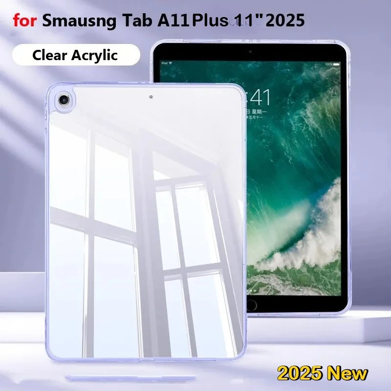 

Для Smausng Galaxy Tab A11 Plus S11 11-дюймовый 8,7 X133 A9 X110 S10 Lite FE 10,9 дюйма S9 + 12,4 дюйма Прозрачный акриловый противоударный чехол для ПК