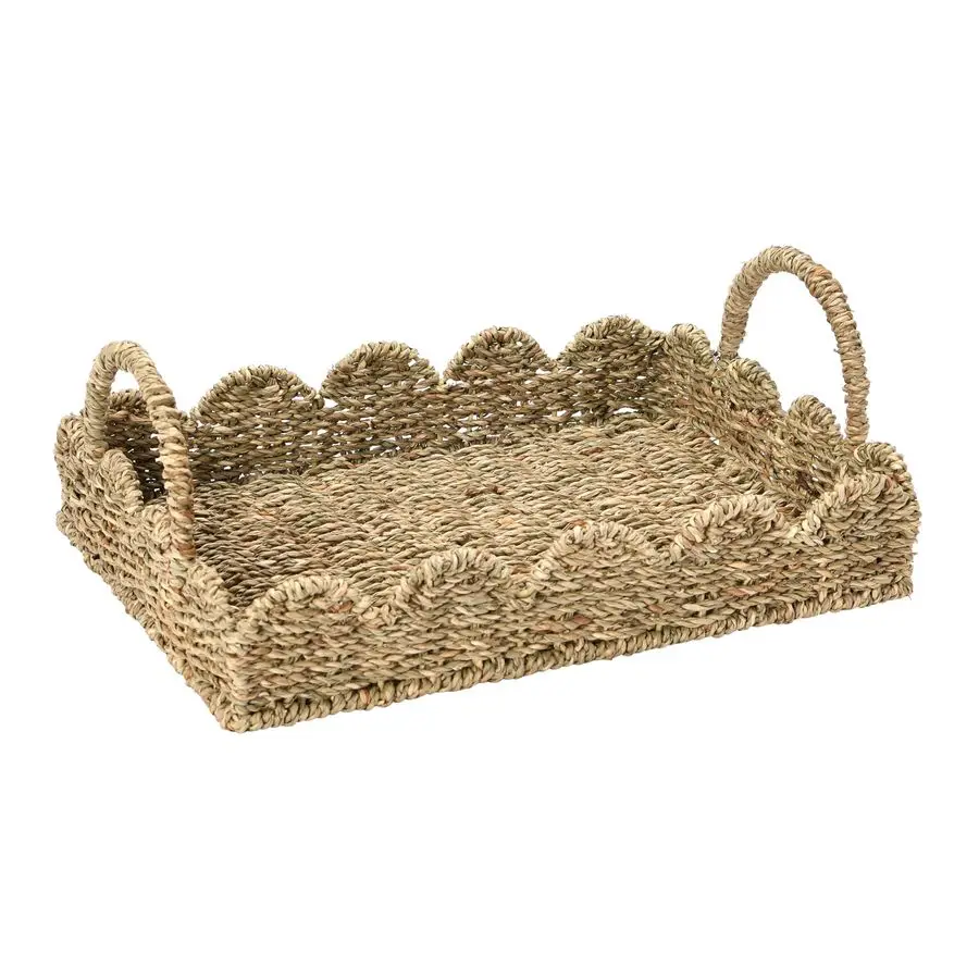 

Seagrass Tray with Scalloped Edge, Natural