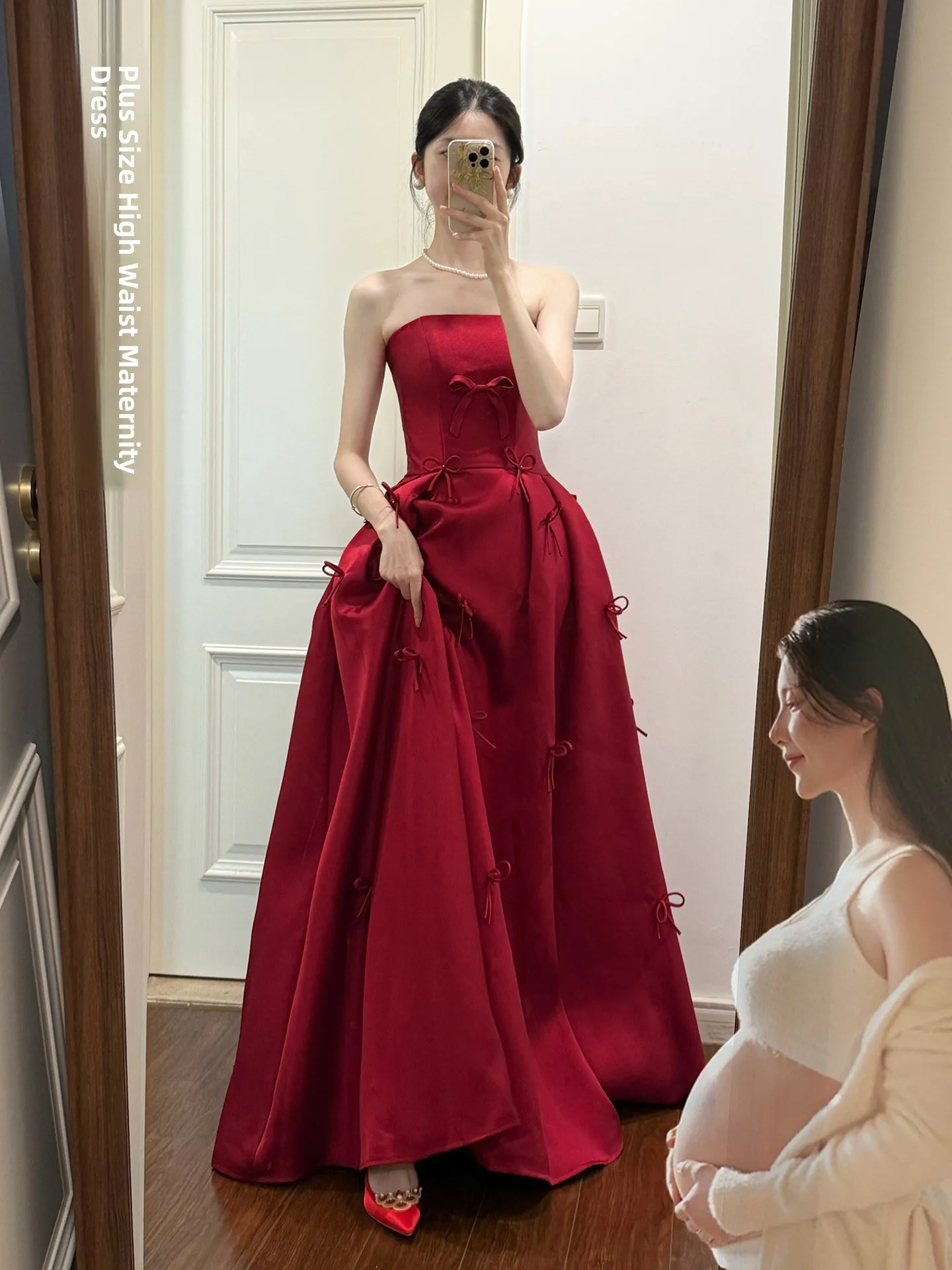 

Bridesmaid Long Dr Korean Sle High Waist A-Line Skirt Wedding Ceremony Dinner Par Materni Women plus Size Gown