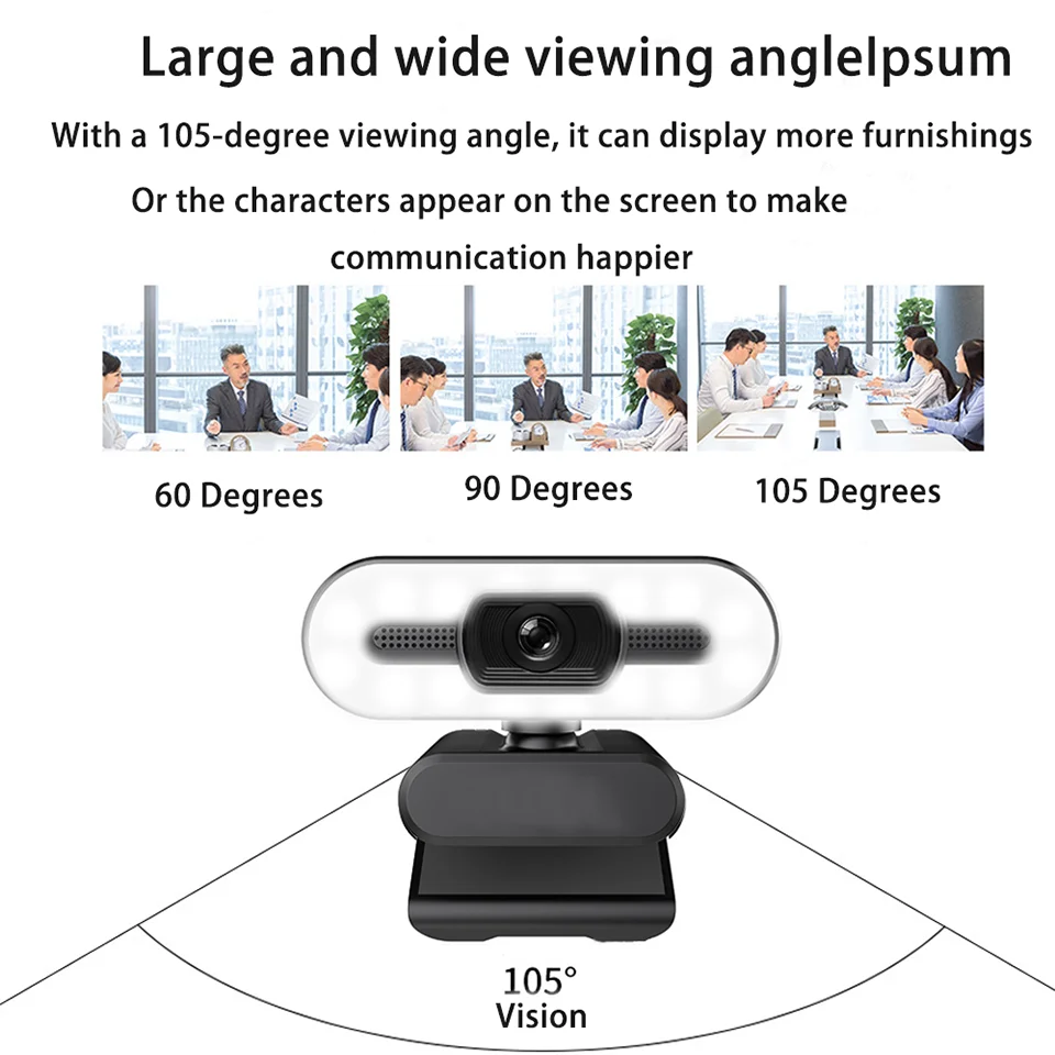 Trustdii Full HD 1080P 2K 4K Webcam Auto Focus Fill Light Web Camera With Microphone Live Broadcast USB Computer PC Web Cam