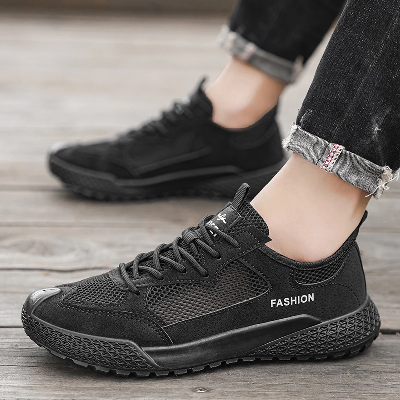 

Summer Mesh Breathable Lightweight Mens Casual Shoes Fashion Running Sports Shoes Lace-Up Hard-Wearing Walking Jogging Sneakers
