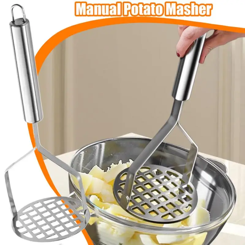 Trituradora de patatas Manual, trituradora de frutas y verduras, trituradora de alimentos de acero inoxidable, utensilio de cocina portátil para calabazas y patatas