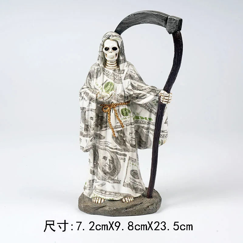 

2026 Europe and America Gothic Style Reaper Statue of Death Garden Desktop Dark Room Artistic Decorations Ornaments and Props