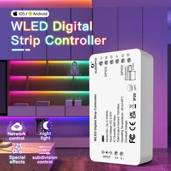 GLEDOPTO-controlador de tira de luces LED WLED, más de 100 modos de iluminación dinámicos, Control por aplicación WiFi, 800 IC, RGB, RGBW, sin necesidad de concentrador