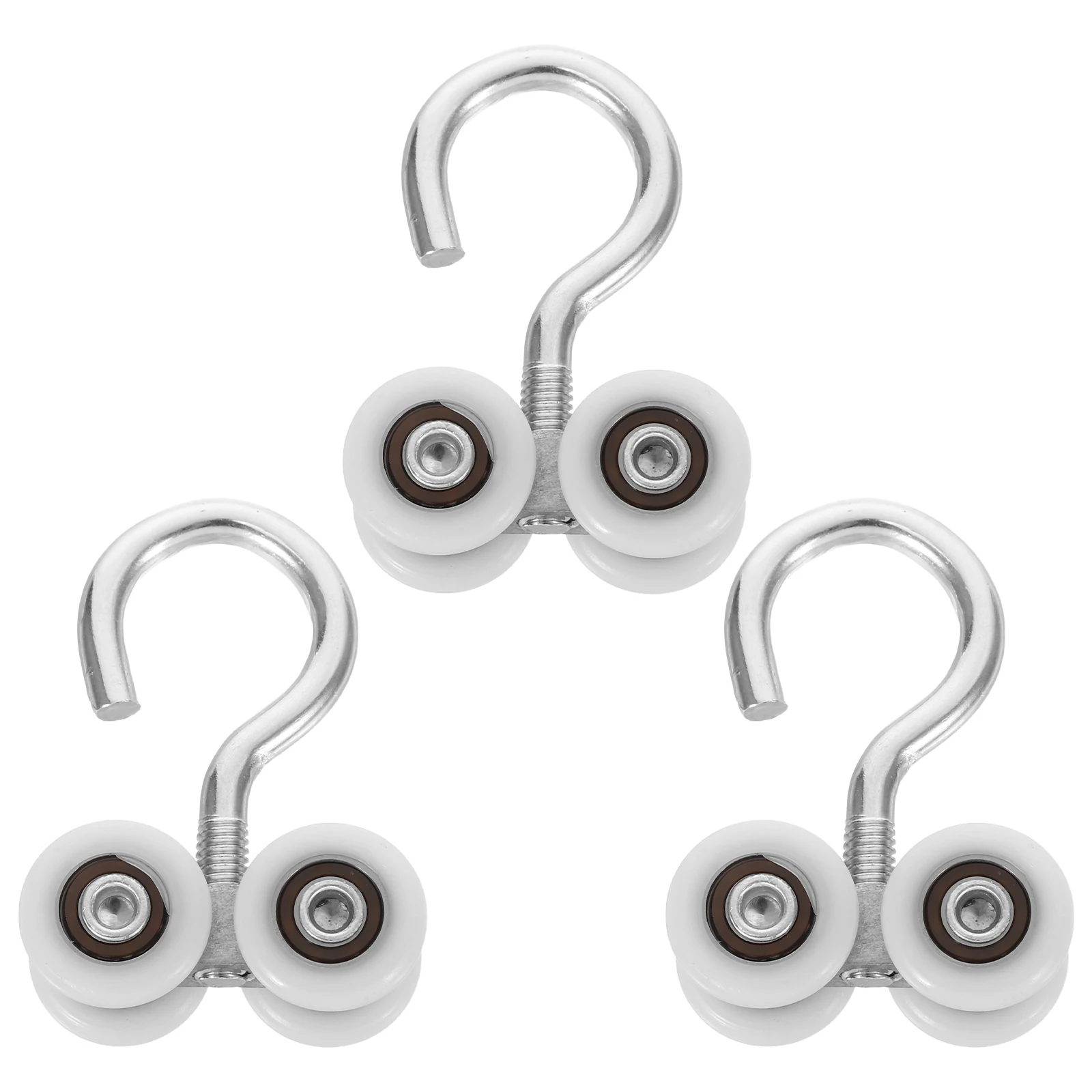 

3pcs Metal Pulley Hooks Large Curtain Track Gliders for Greenhouse Car Wash Door Curtains Sunshade Drapes Window