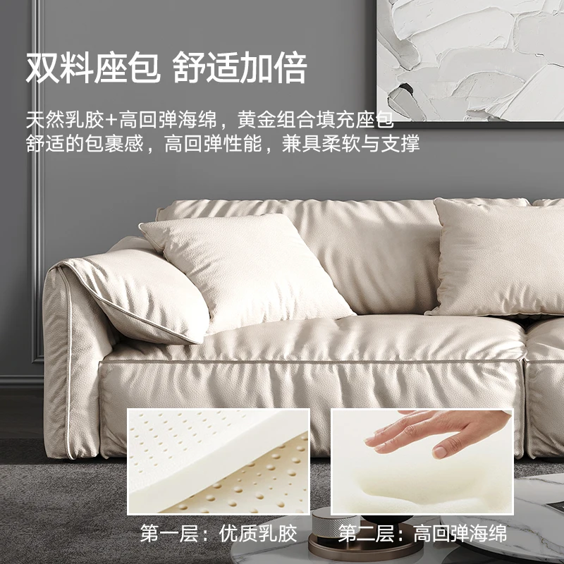 Sofa, living room, elephant ears, Italian minimalist technology, simple fabric, modern corner furniture with noble consorts