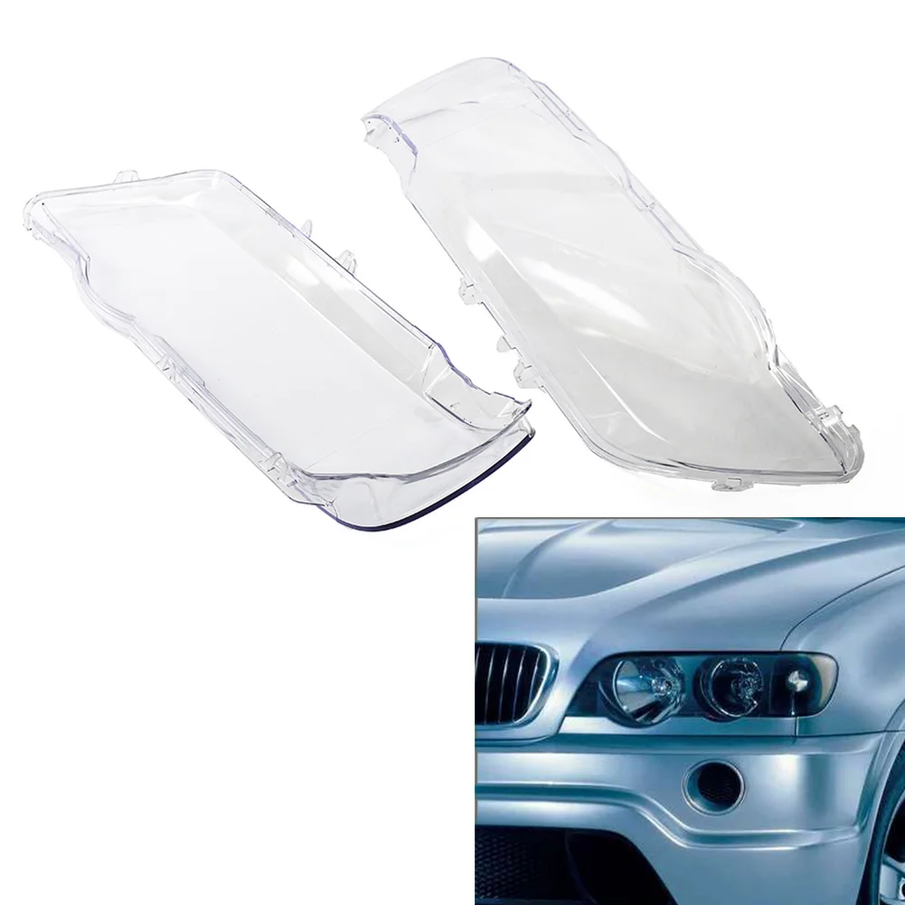 

1Pair Car Headlight Head Light lamp Clear Lens Cover Replacement For BMW X5 E53 2000 2001 2002 2003