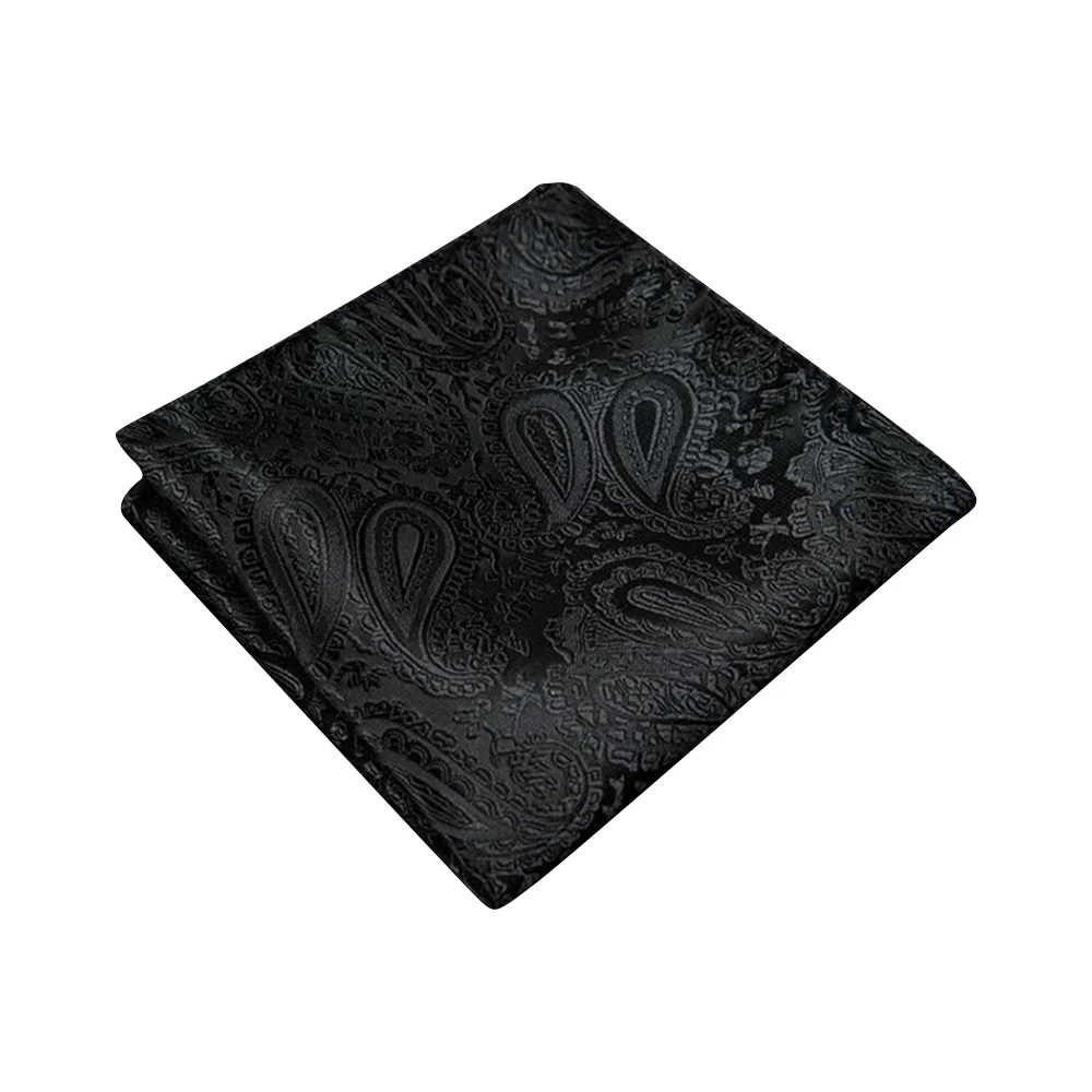 Gratis Verzending Ikepeibao Paisley Zakdoek Mannen Paisley Bloemen Zwart Pocket Plein Hanky