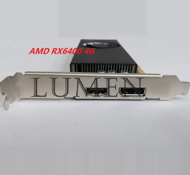 used Tested well for 1pcs  Original authentic  RX 6400  RX6400 4G 4GB Gaming desktop computer discrete graphics card 4K