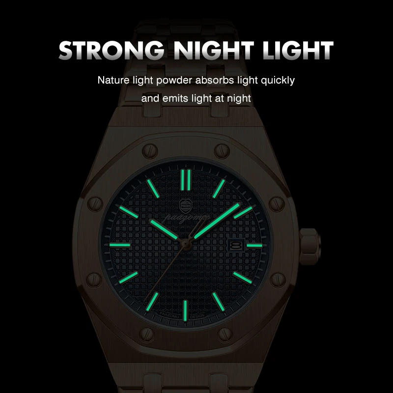 PAAZOMU Luxury Brand Quartz Watches Men Waterproof Luminous Date Wristwatch Male Stainless Steel Male Sport Chic Gents Watch