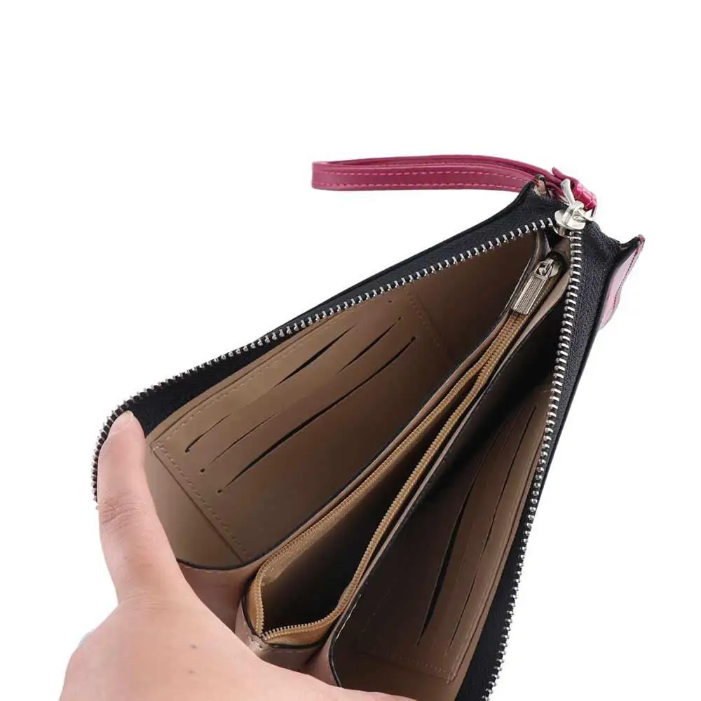 Fashion PU Leather Clutch Money Bag Multi Card Pockets With zipper Handbag Long Wallet Card Holder Coin Purse Card Case