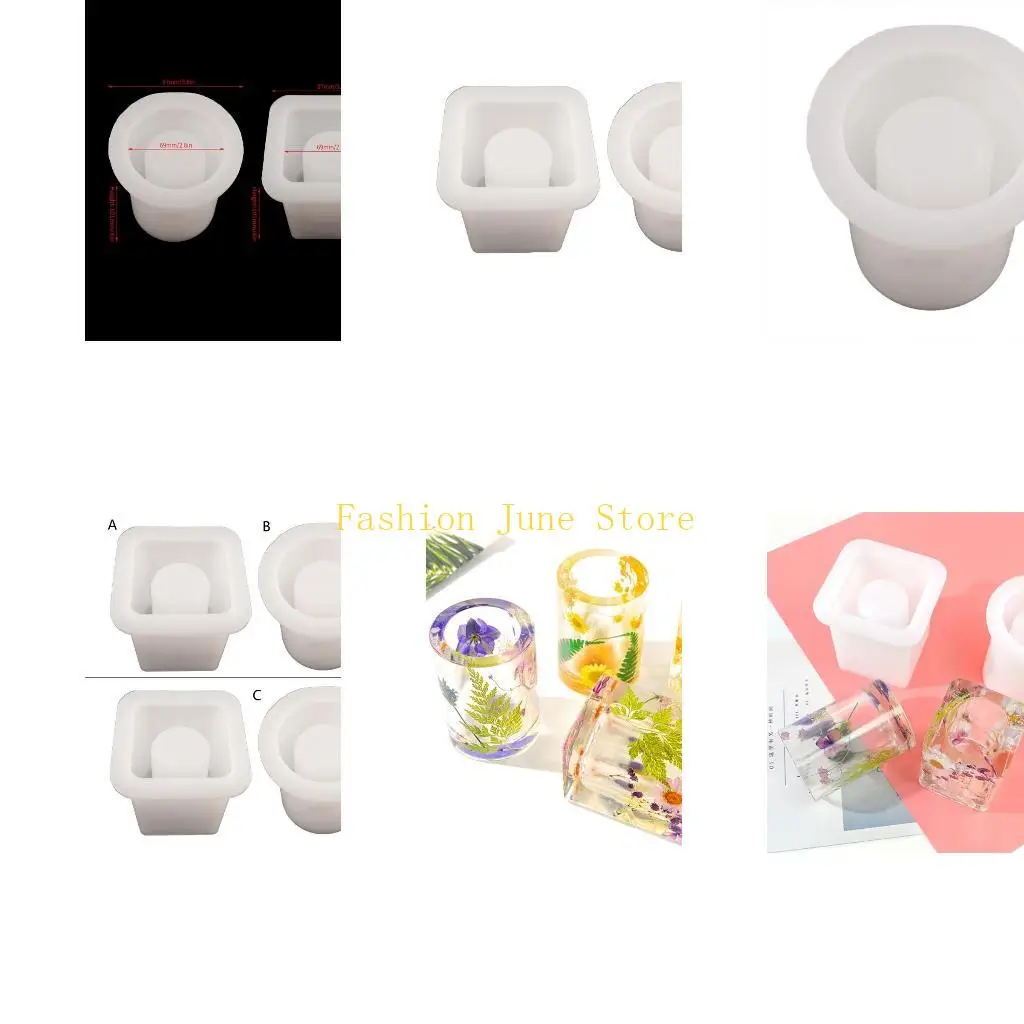 

N5KA Crystal Epoxy Resin Mold Pen Holder Container Desk Silicone Mould