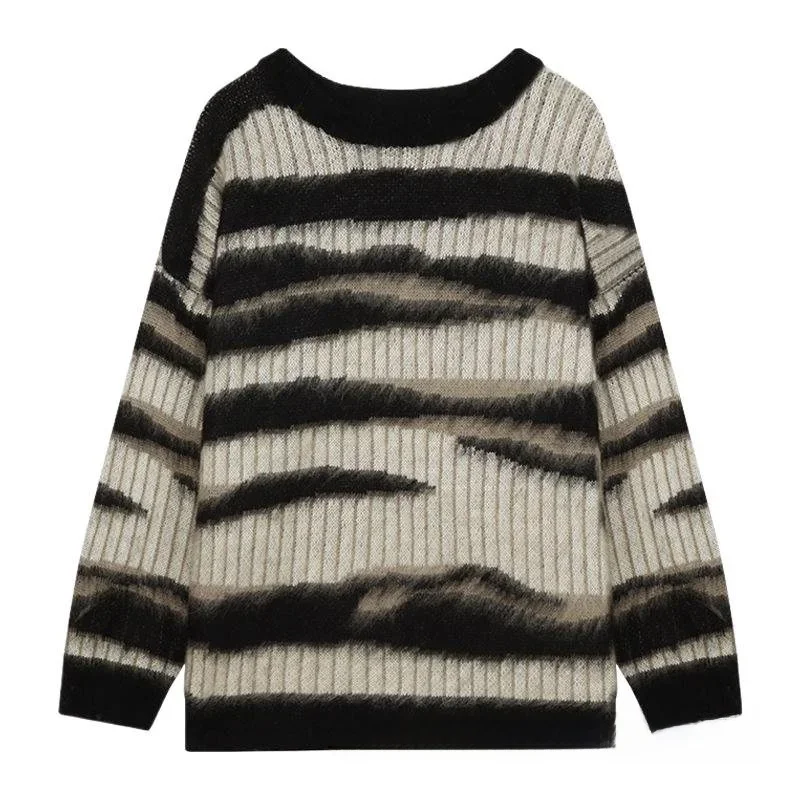 

Women's Sweater Casual Style Striped Outerwear Comfortable Breathable Ice Silk Material Autumn Winter Loose Knitted Long