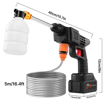 無線高壓清洗機,三合一噴嘴手持式無線電動高壓清洗機,便攜式無線電動清潔工具,435馬力 6 best sales 高壓清洗槍 - №4
