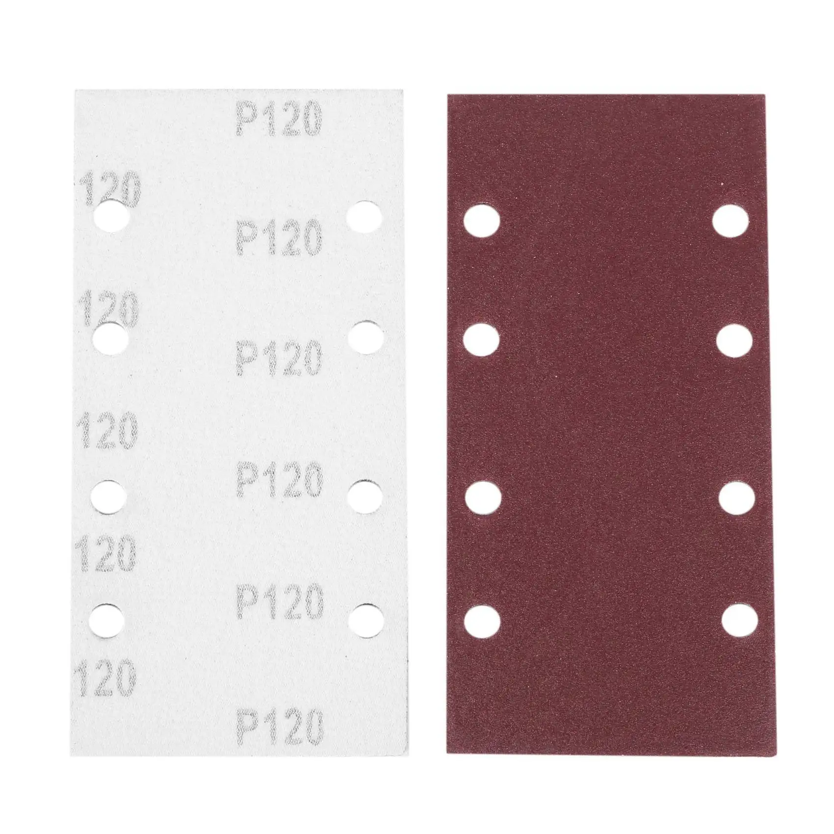 50 Pcs Sanding Pads,Sanding Paper Hook And Loop Sand Sheet 93X185mm Punched 8 Holes Grits 40/60/80/120-ABQU