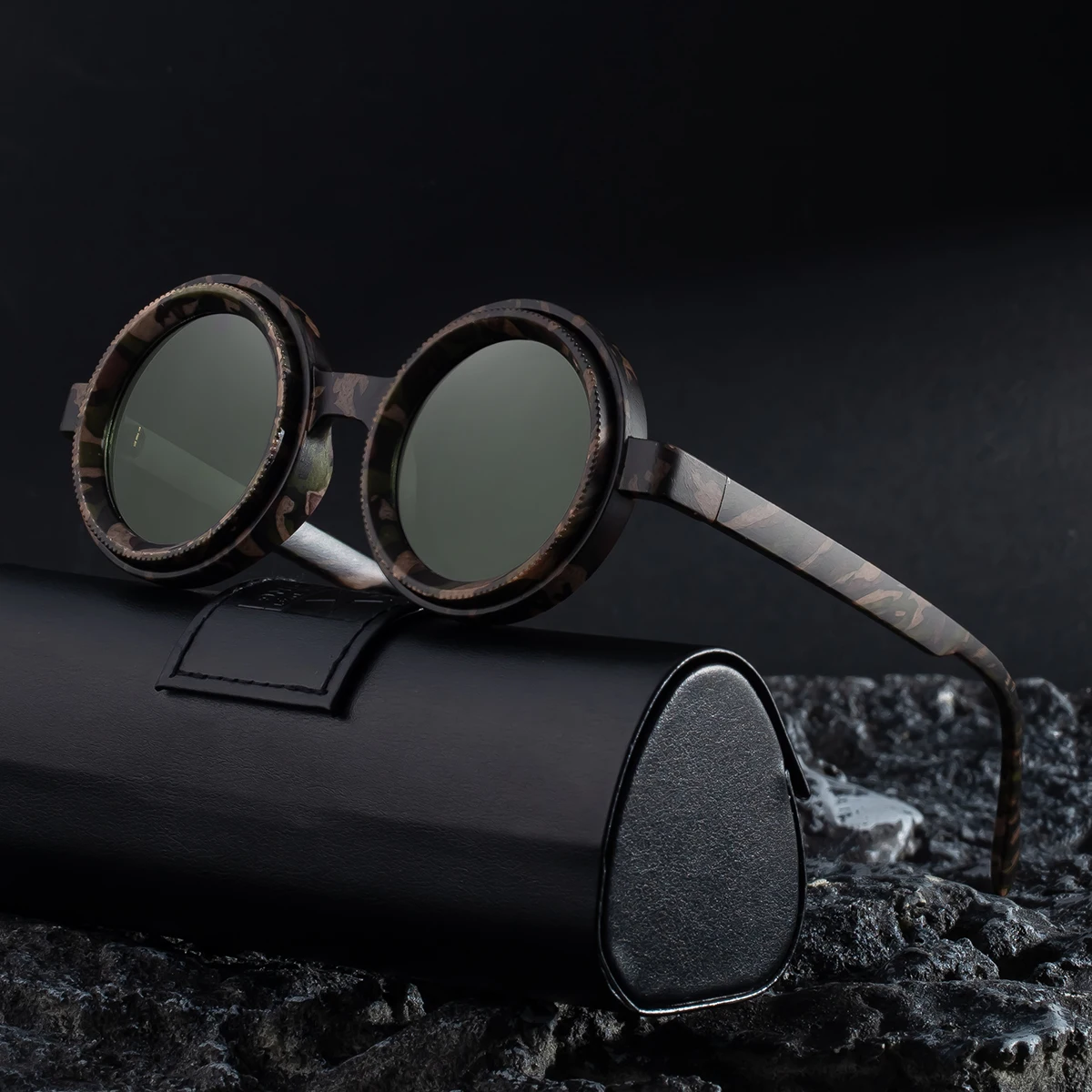 

2025 new European and American and adjustable zoom round-frame polarized sunglasses for men