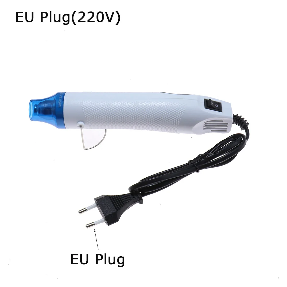 Pistola de aire caliente eléctrica para el hogar, herramienta de bricolaje de plástico retráctil, asiento de cerámica suave, multiusos, 220V, 300W