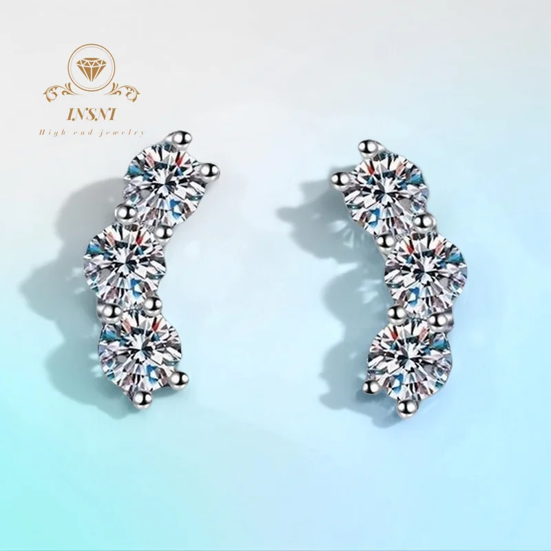 Pendientes de moissanita de Color D de 1 quilate, colgante de flor rosa S925, joyería para mujer con certificado GRA, regalo de San Valentín, caja de regalo gratis