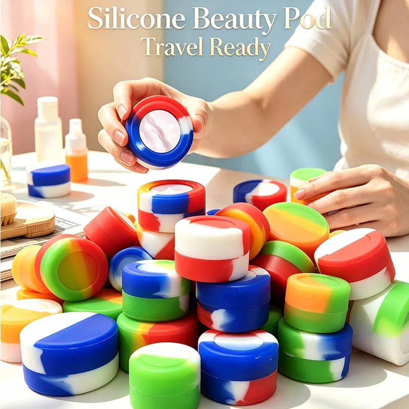 50/100Pcs Mini Nonstick Silicone Jar Lotion Medicine Cream Liquid Cosmetic Container Storage Pot Travel Bottle Ointment Storage