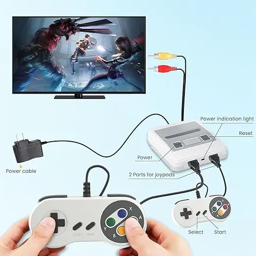 وحدة تحكم ألعاب ريترو - وحدة تحكم ألعاب كلاسيكية، عتيقة، صغيرة للأطفال والكبار، وحدة تحكم ألعاب ريترو كلاسيكية 620 مع وحدتين تحكم #3