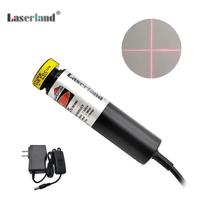 Red Laser Module Cross Hair Focusable Locator for Heat Press Screen Printing Fabric Woodworks Cutting Sawmill Alignment