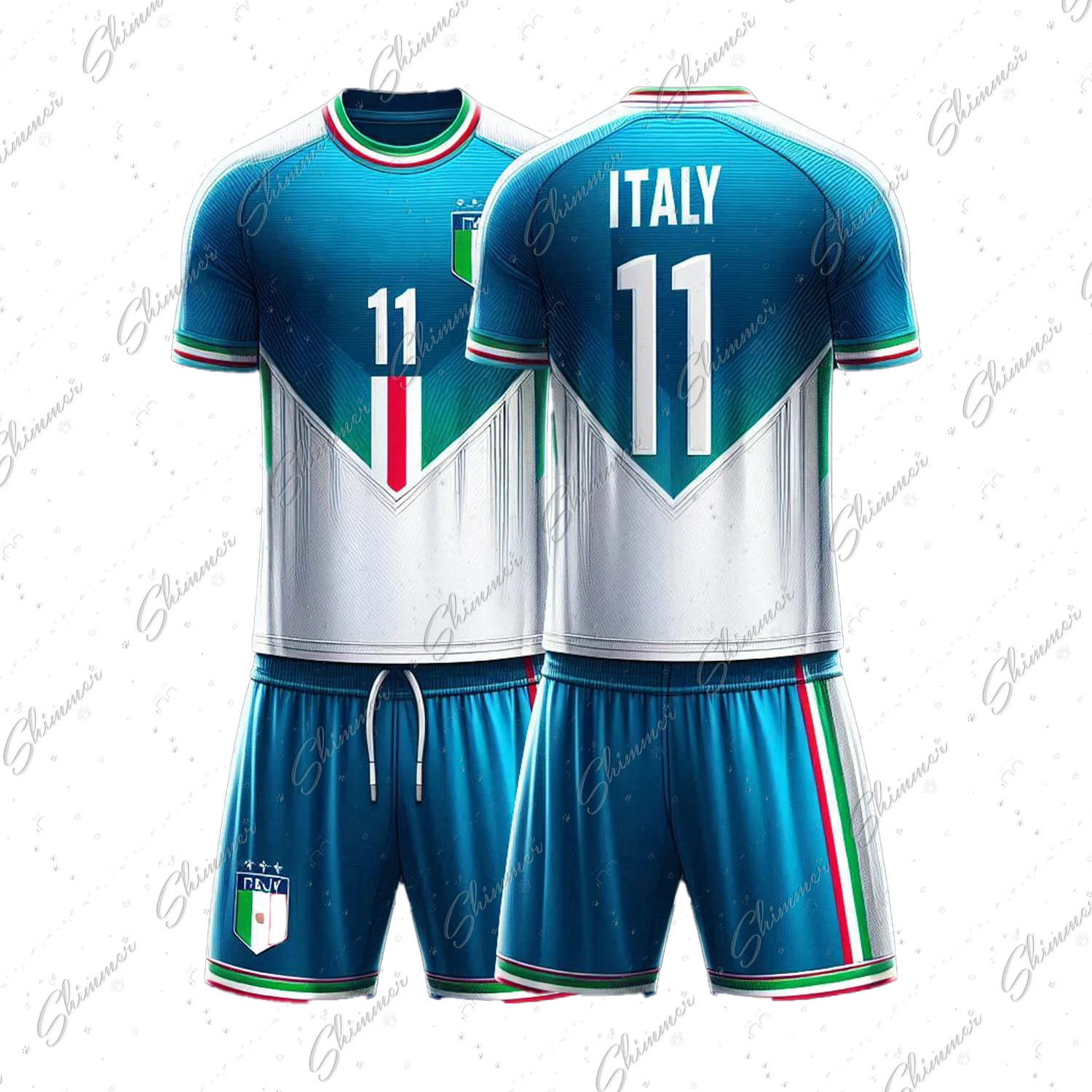 2024 European Cup Italy Jersey New Colorblock Design Adult Size Ronaldo Messi Sets for Children Football Children\'s Clothing