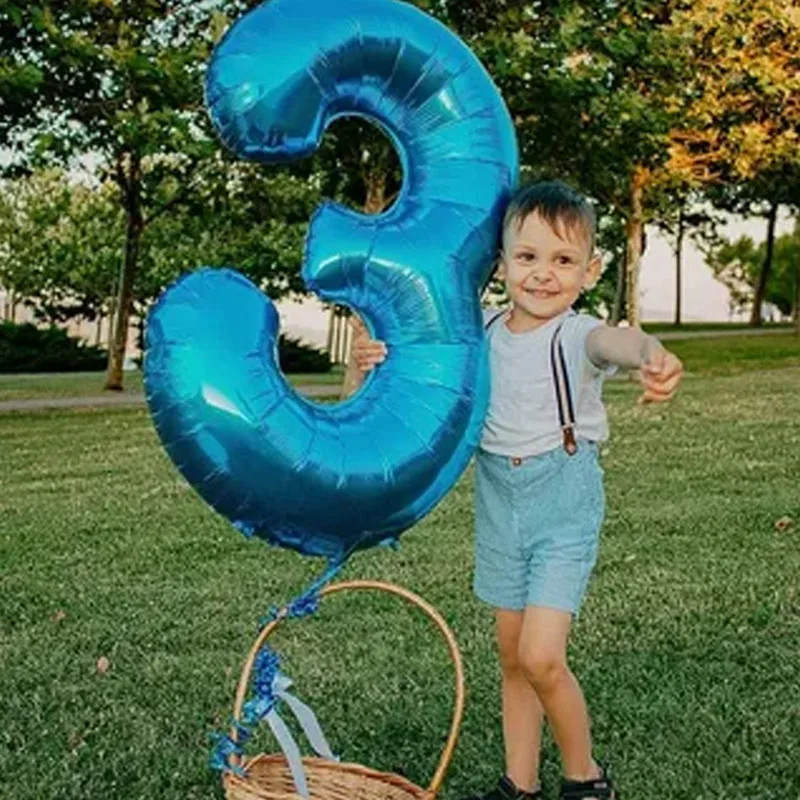 32 بوصة كبيرة احباط بالونات عيد ميلاد بالون أرقام الهيليوم 0-9 عيد ميلاد سعيد حفل زفاف زينة دش أرقام كبيرة Globos