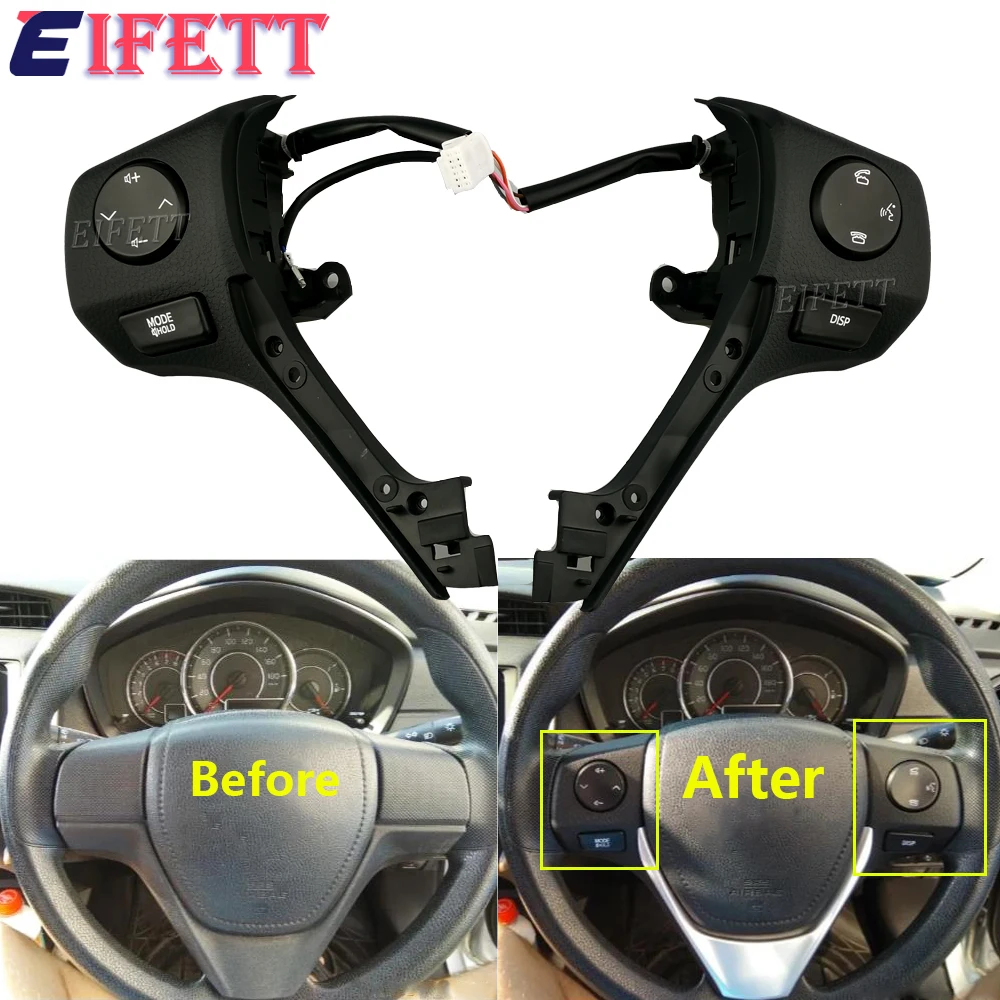 84250-02560 Buttons Bluetooth Phone Steering Wheel Audio Control Button For TOYOTA Corolla RAV4 2014 2015 Car Styling