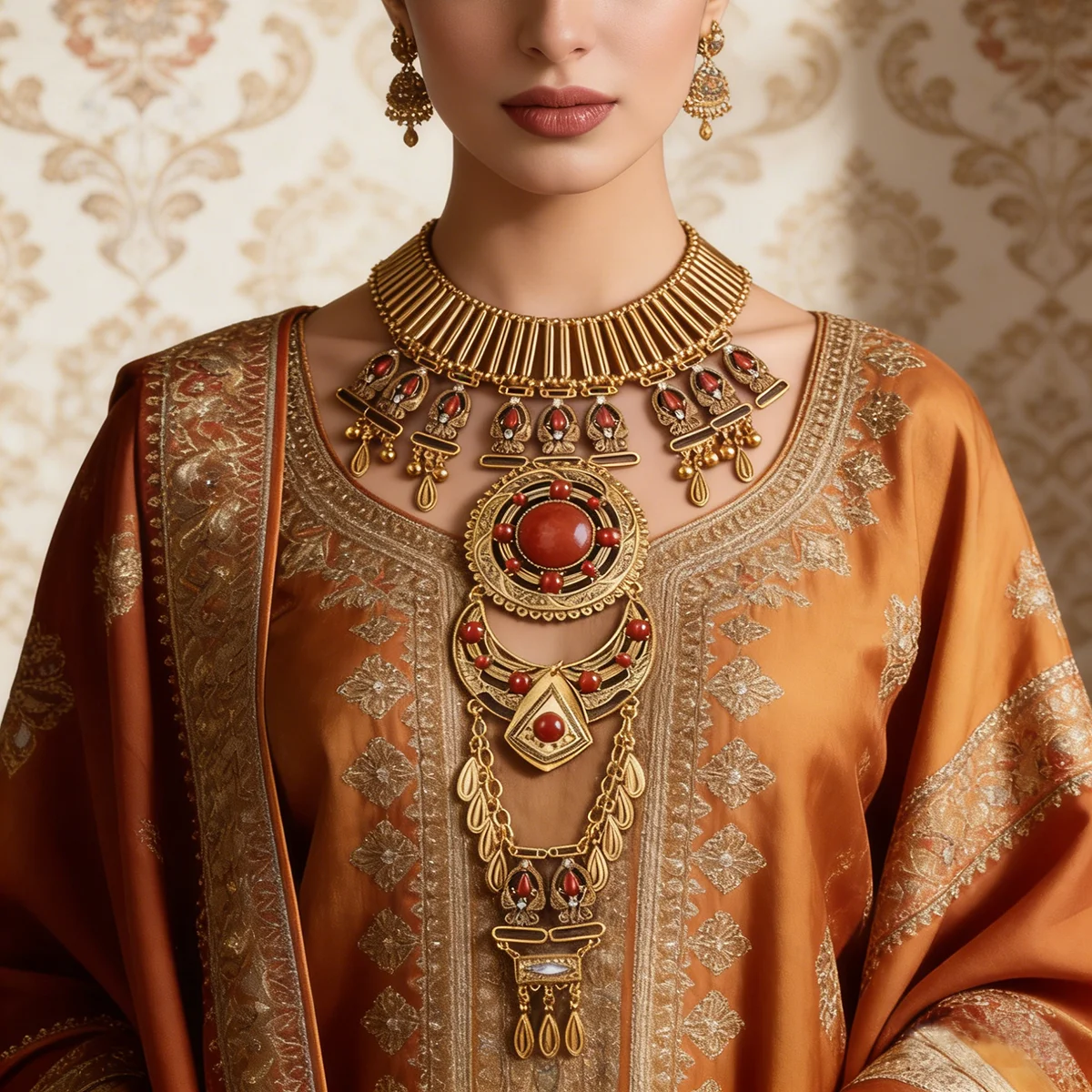 Vintage Women Necklaces Ethnic Baroque Pendant Tassel Chokers Necklaces
