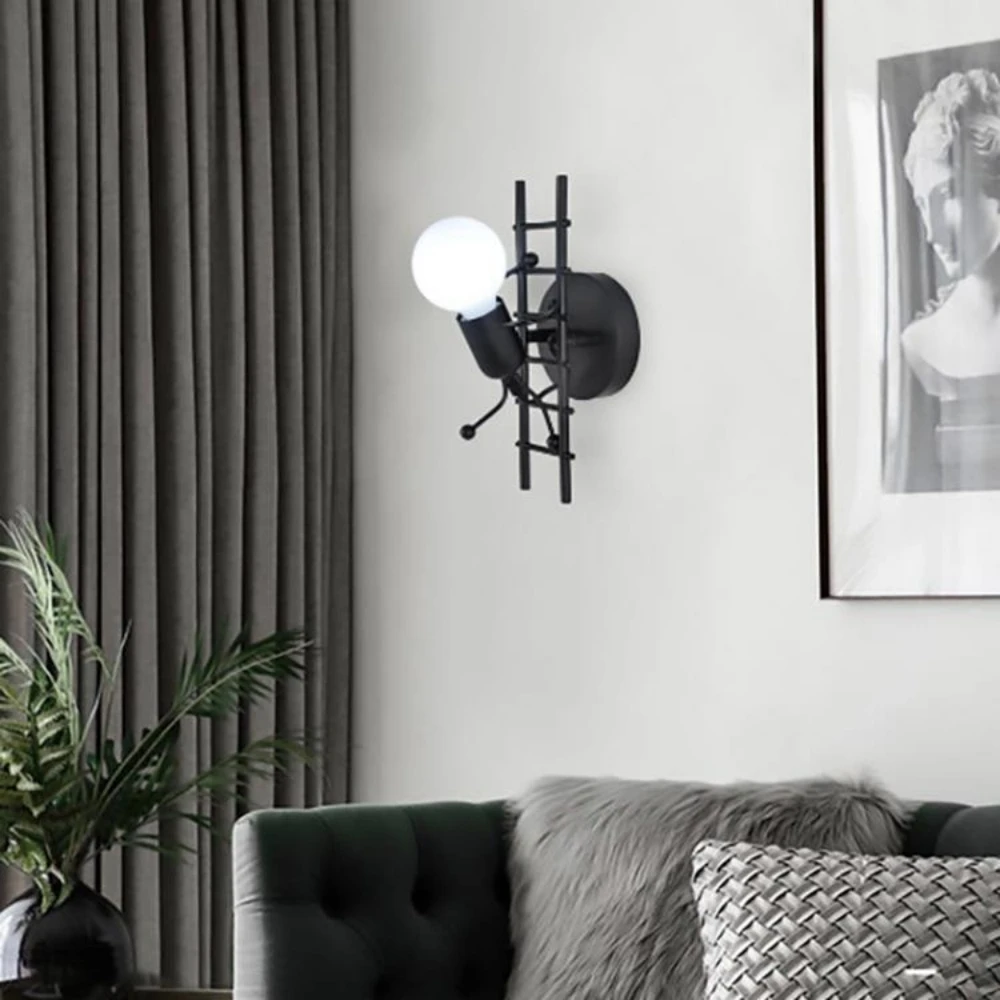 مصباح جداري لغرفة النوم بشرير كرتوني LED ، ديكور فني ، مصباح جداري إبداعي داخلي ، ديكور غرفة معيشة منزلية ، شمعدان