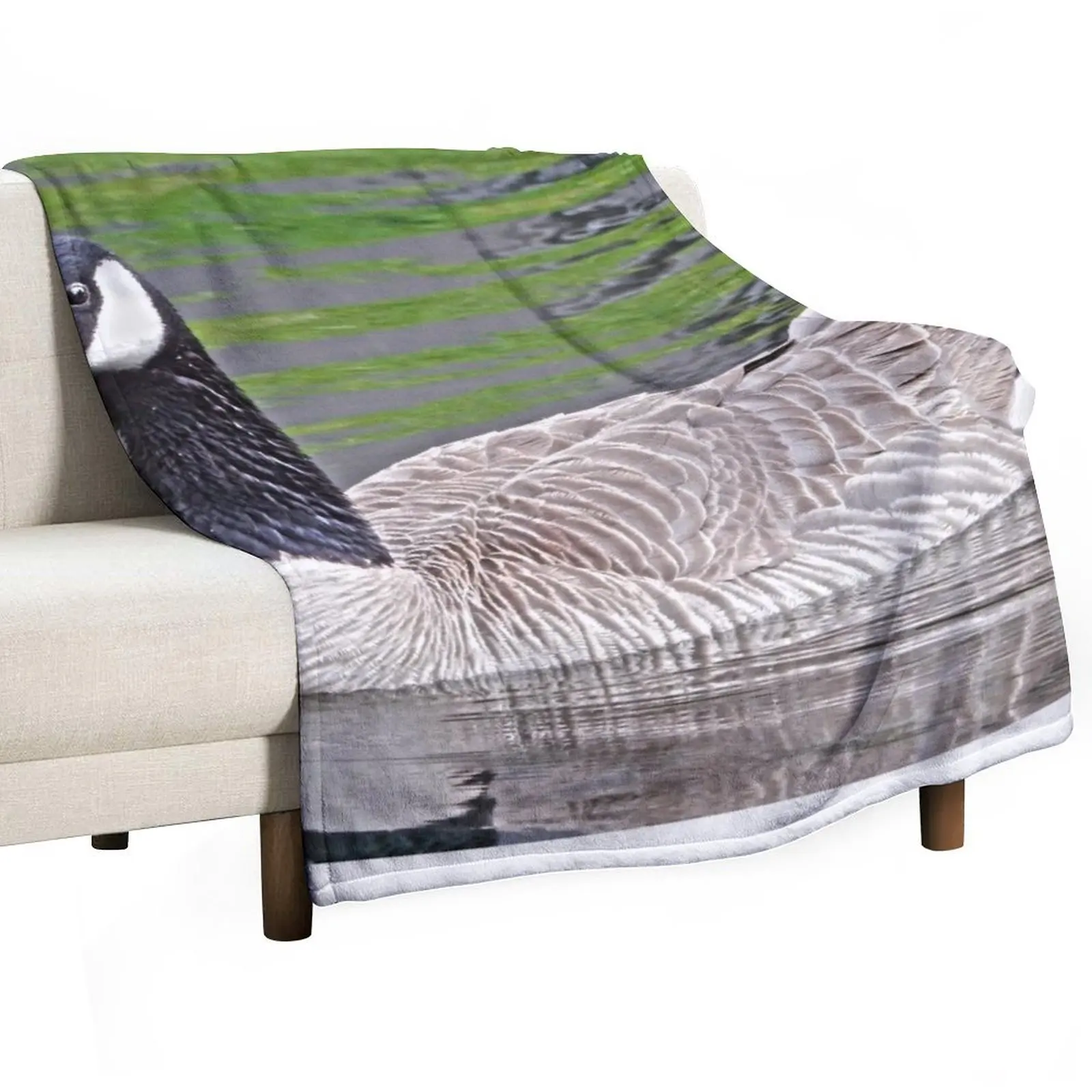 

Canadian goose swimming in water Throw Blanket for babies Cute Tourist bed plaid Blankets