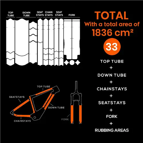 Imagen 2 del producto Chooee-Película protectora transparente antiarañazos para bicicleta eléctrica, vinilo protector transparente para horquilla de marco de batería, Protector resistente a los arañazos