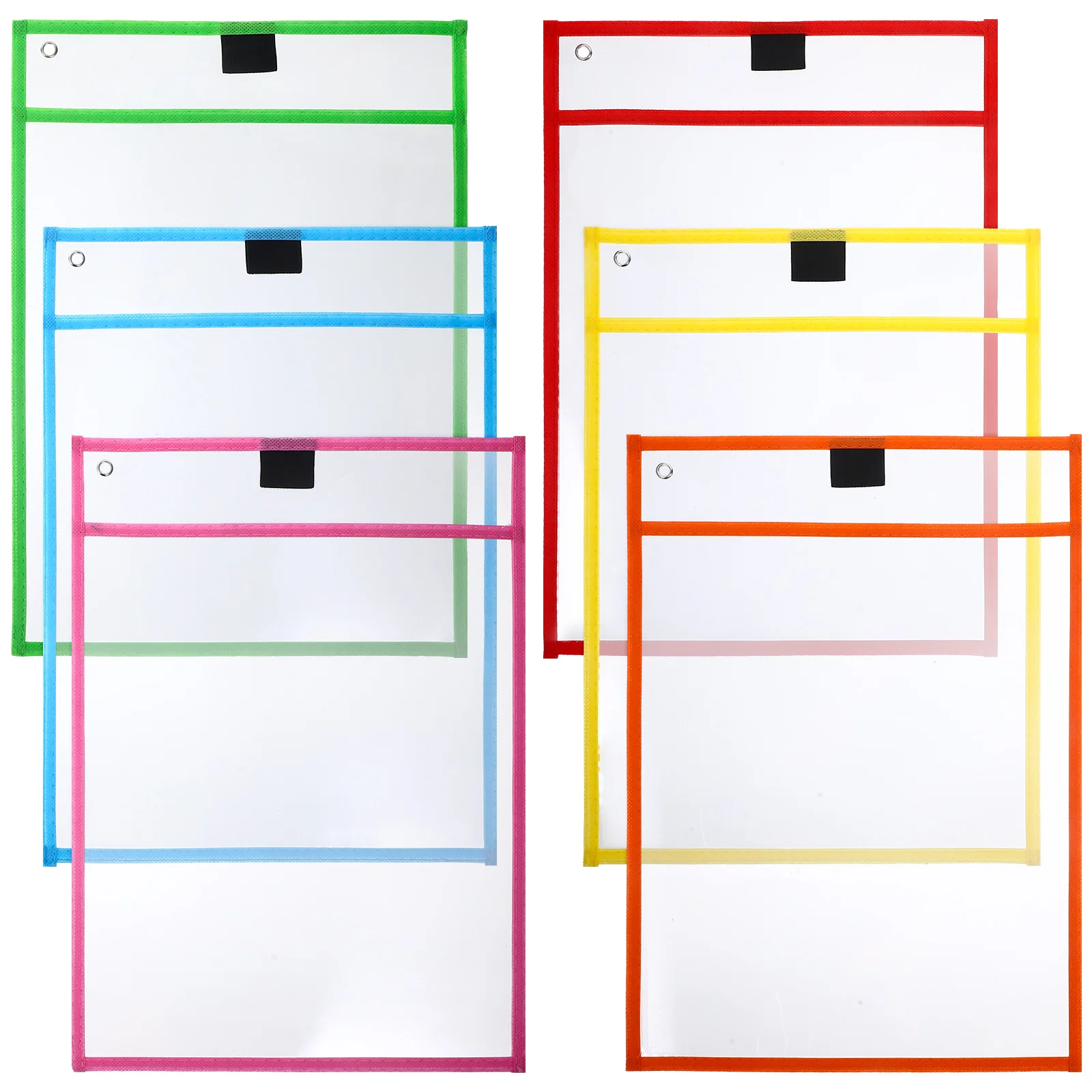 6Pcs File Folder Document Bag Holder Clear Folders Organizer Plastic A5 Envelope Pouch For Storage Paper Envelope (Random Color)