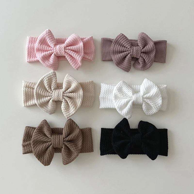 Autumn Winter Baby Knit Headband Big Bow Newborn Hairband So