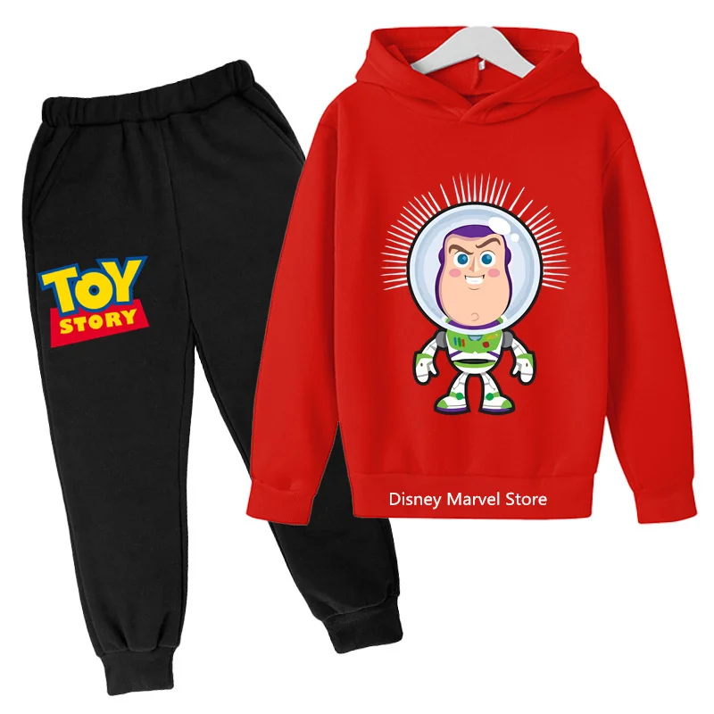 Disney Toy Story Buzz Lightyear Boys Girls Cartoon Hoodies + Slacks Men And Women Cute Sweatshirt Comic Street Hoodies